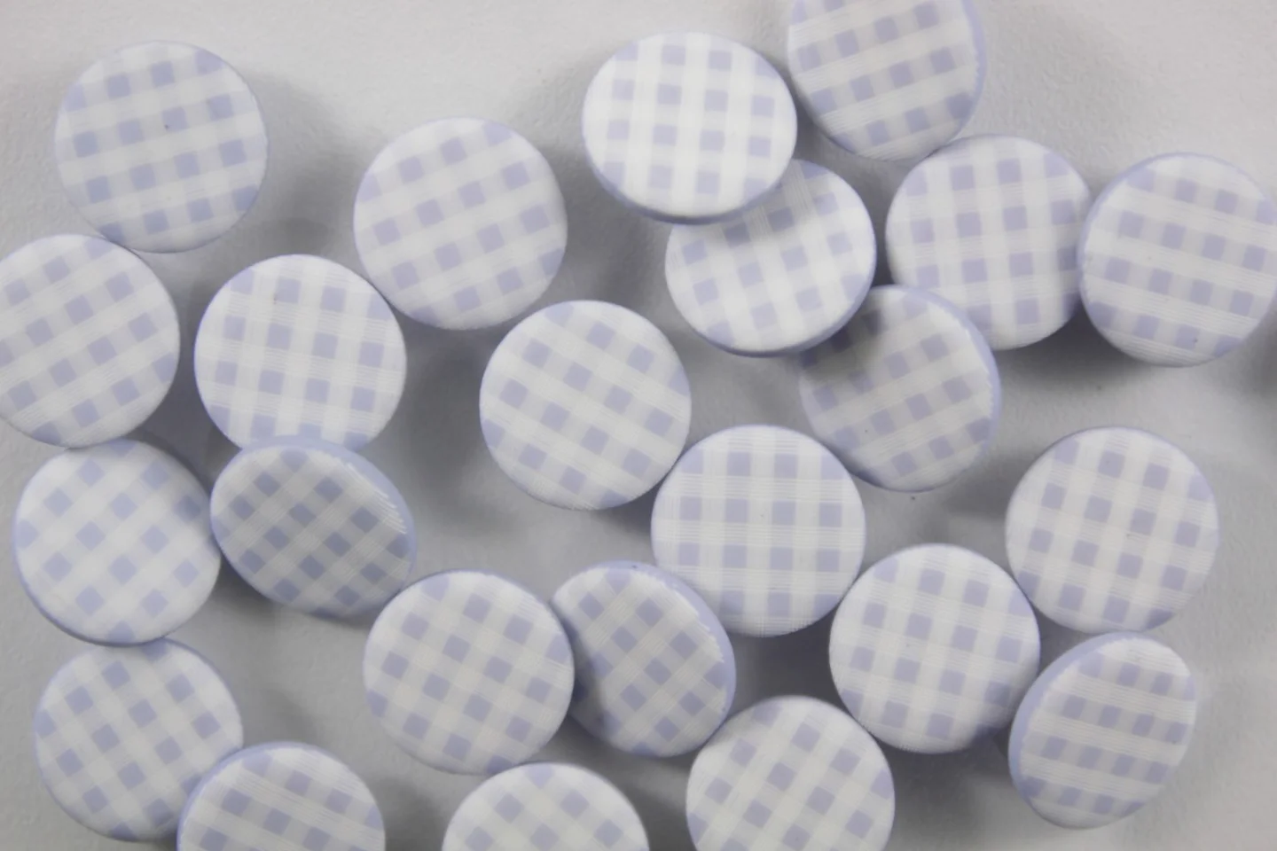 Babyblauwe knoop, geruit-15mm.