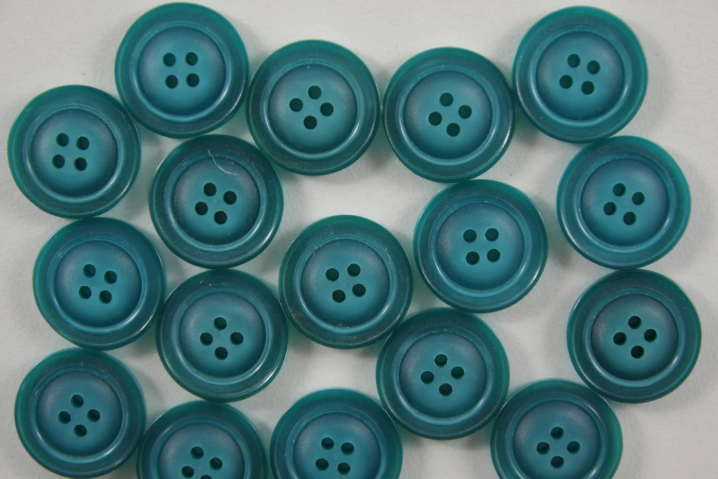 Turquoise knoop dubbele rand-18mm.
