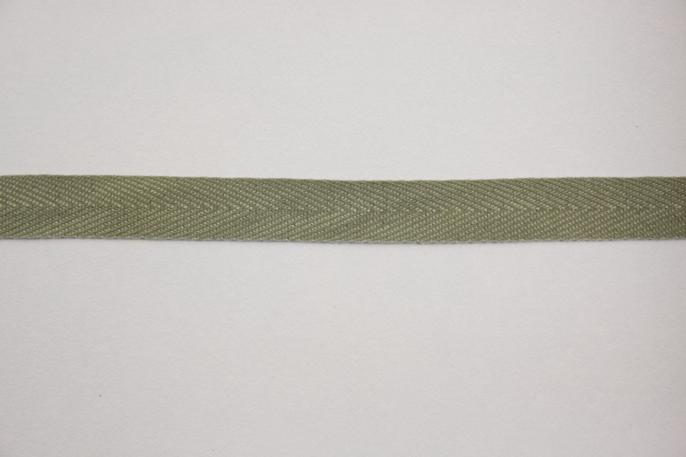 Legergroen keperband-effen-11mm-katoen