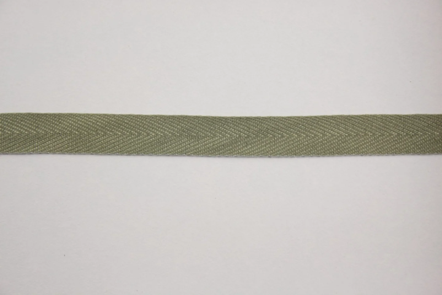 Legergroen keperband-effen-11mm-katoen.