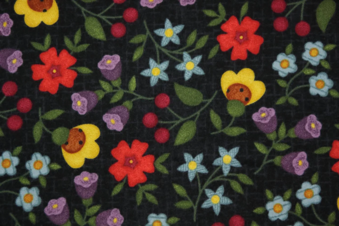 quiltstof-zwart met bloemen-flanel-wooli.