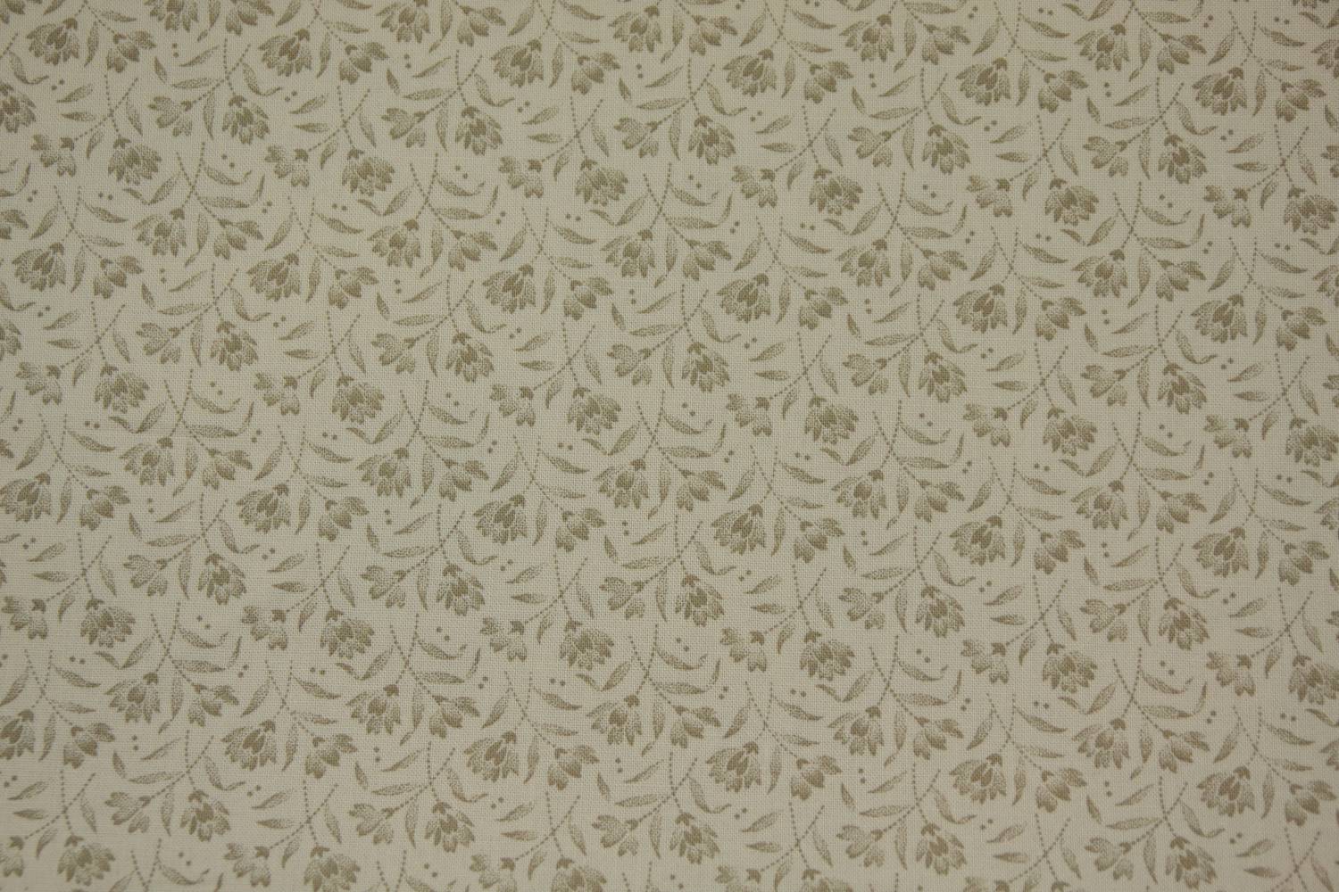 quiltstof-Licht beige-donker taupe bloem