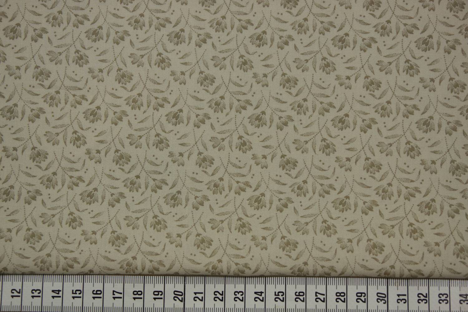 quiltstof-Licht beige-donker taupe bloem