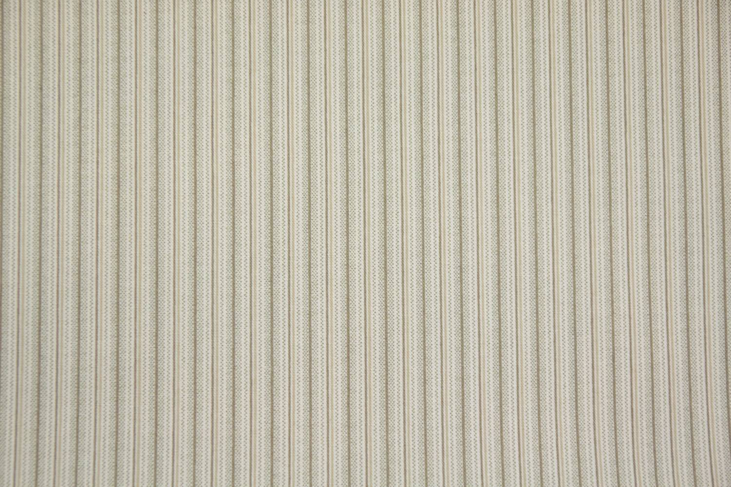 quiltstof-ecru met streep in bruintinten