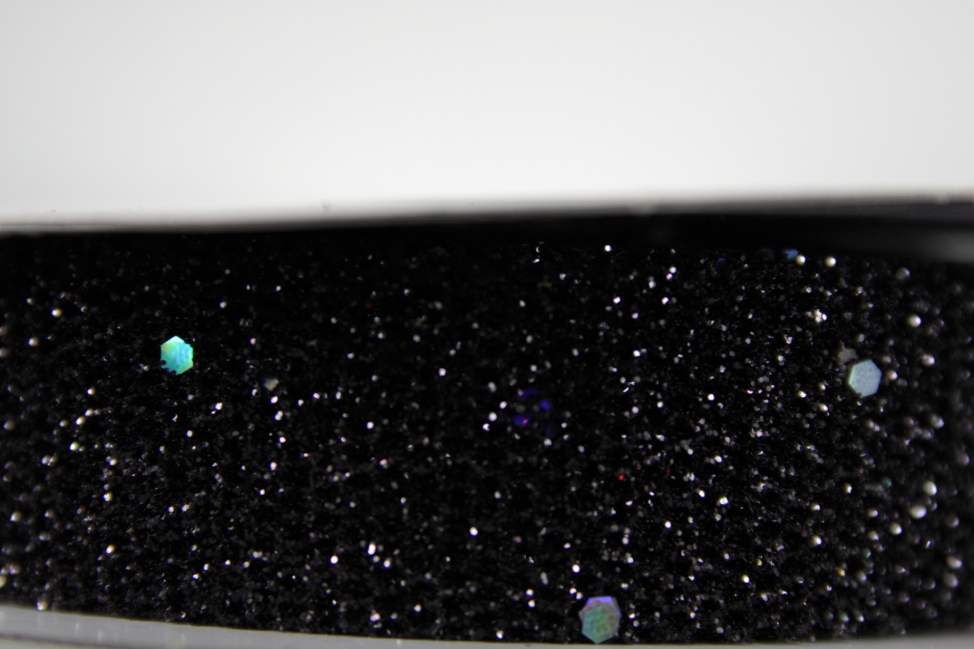 Lint-zwart-parelmoer glitter-Per meter-2