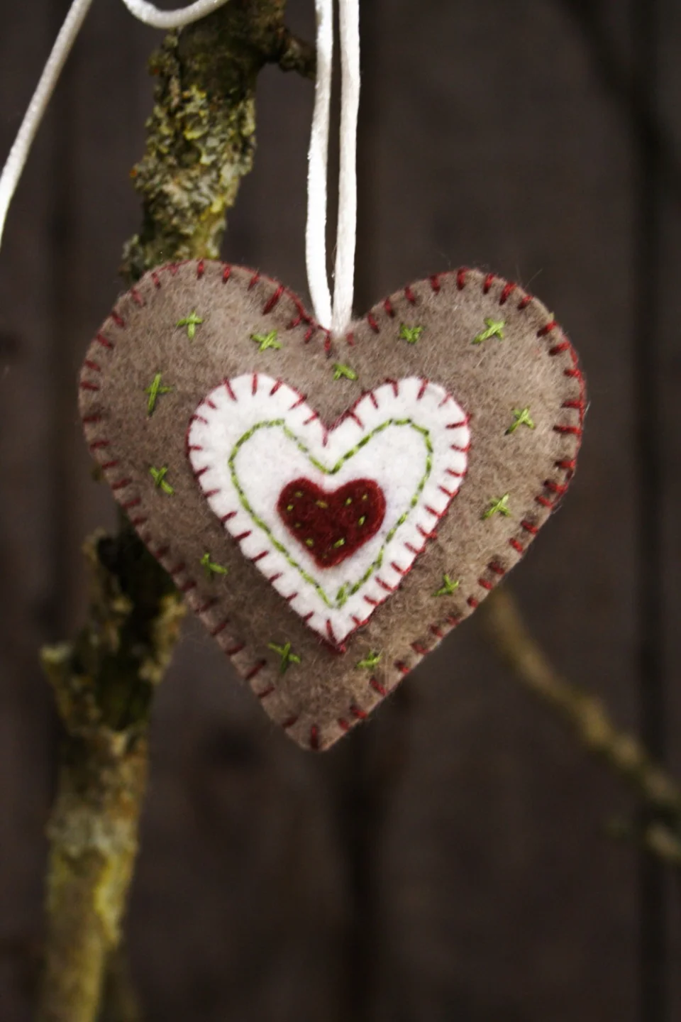 Kersthangers vilt groen rood kerst kerst.