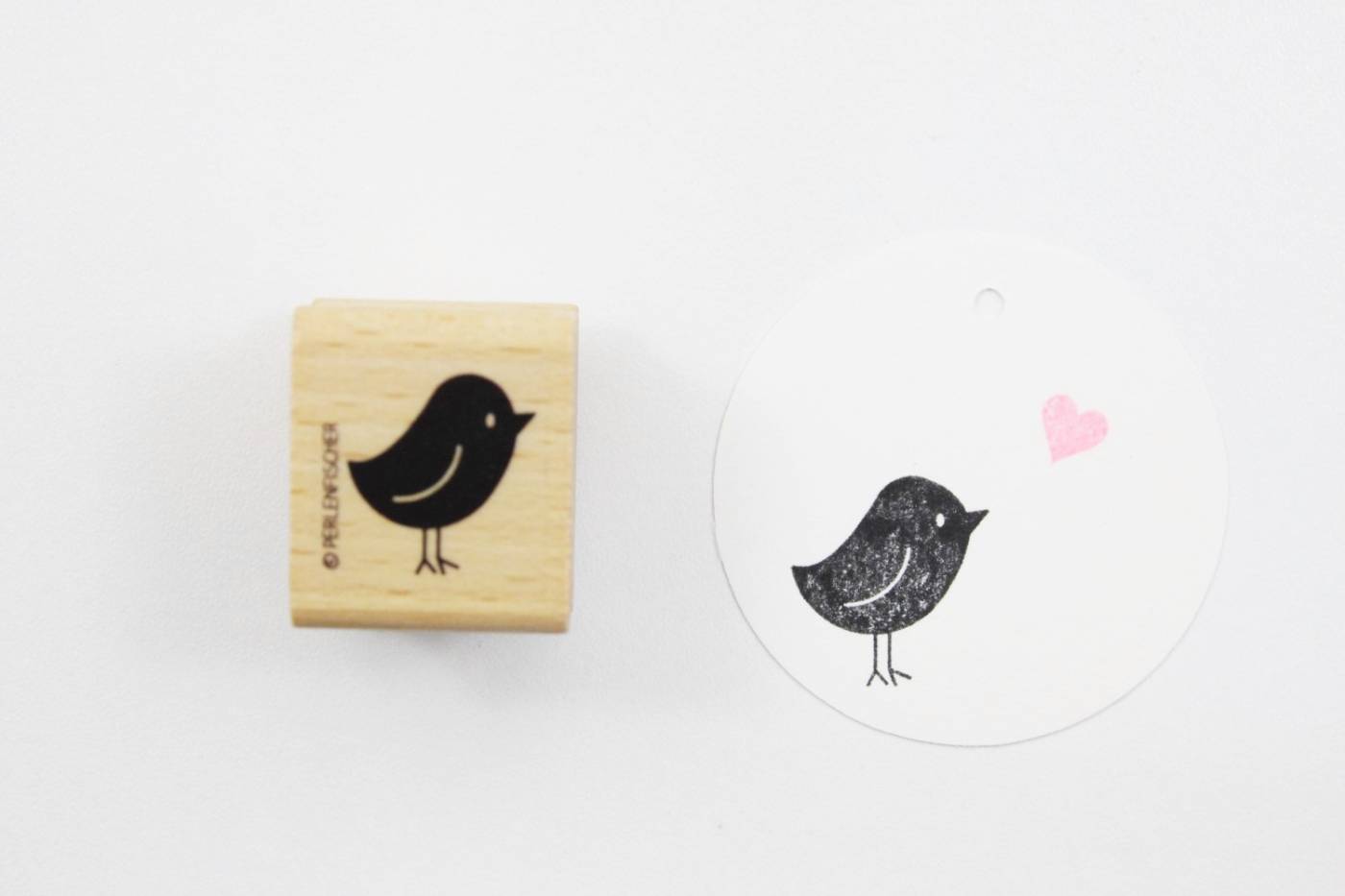 WIT-houten stempel-vogel-meisje-dame-bir