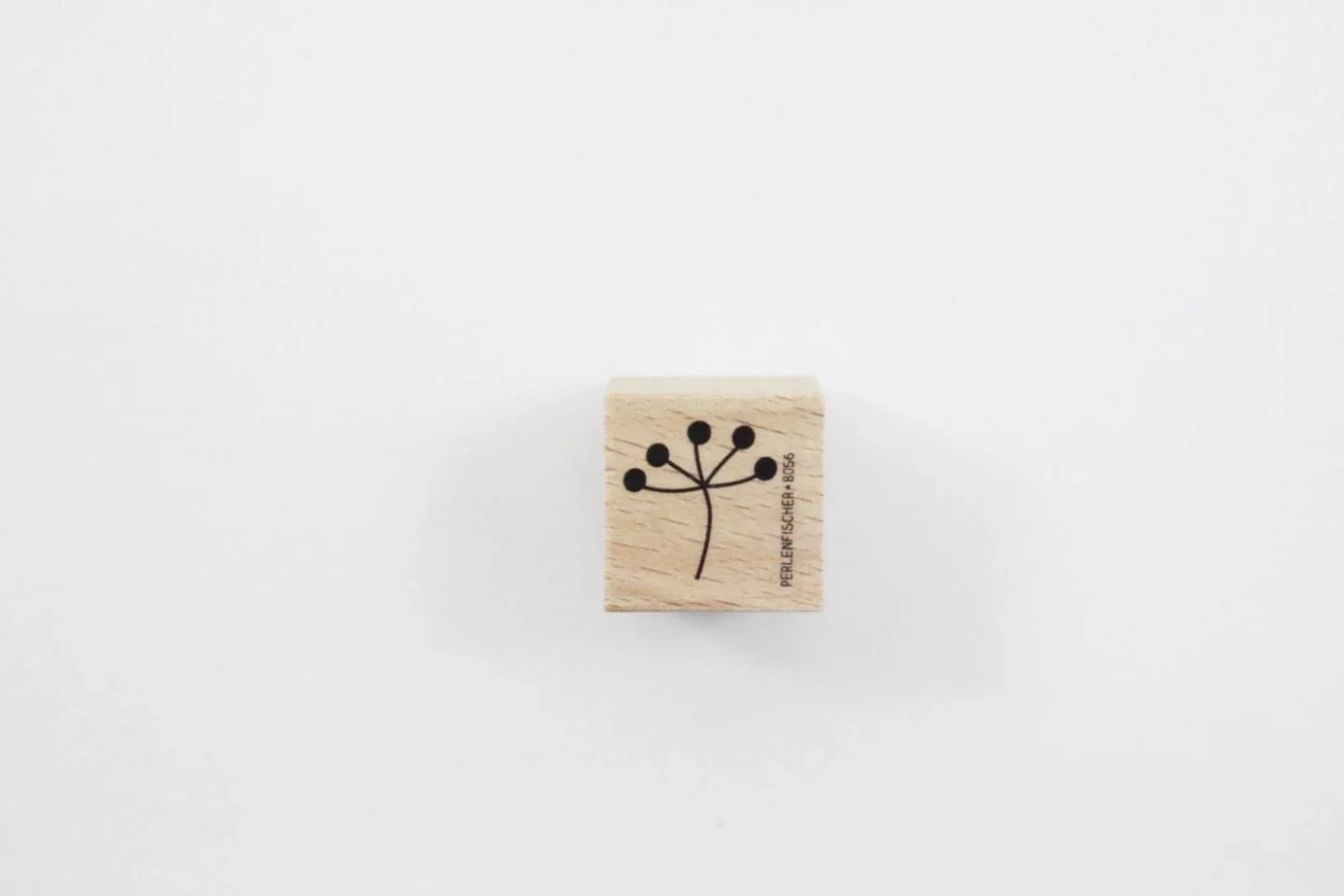 WIT-houten stempel-bloemknoppen-bloemtak.