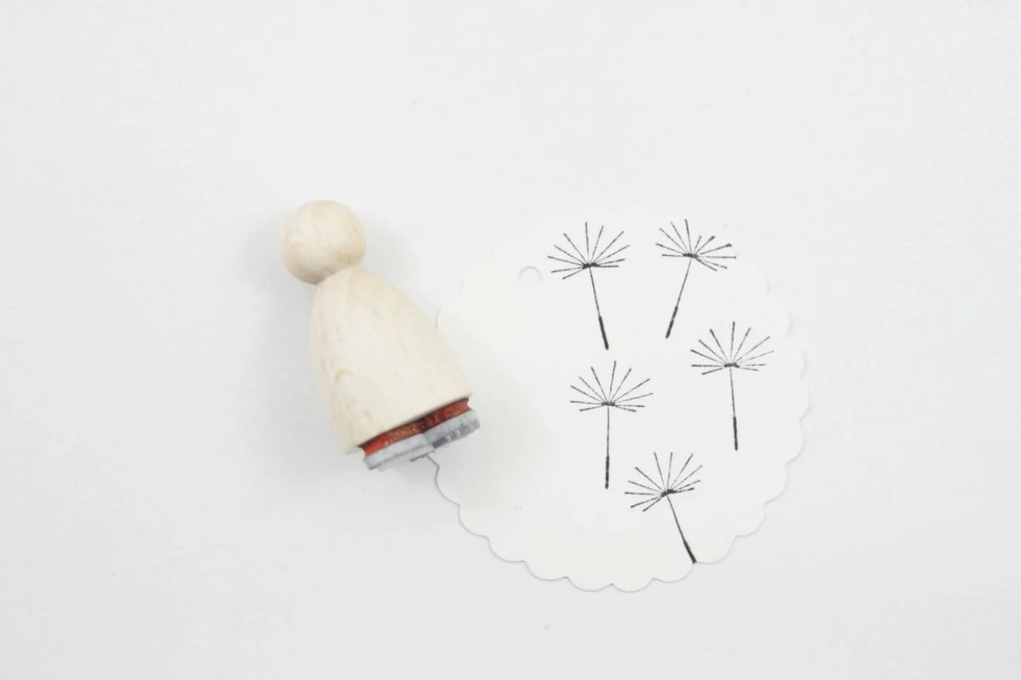 WIT-houten stempel-dandelion-pusteblume-.