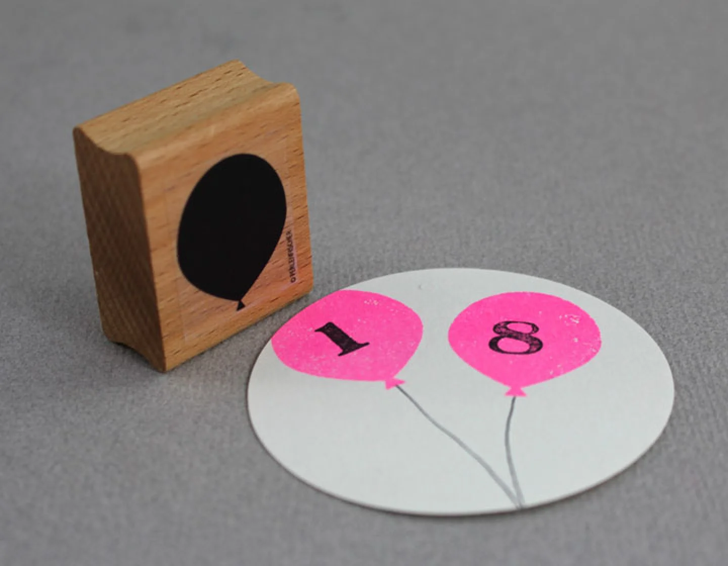 Perlenfischer stempel hout ballon balloo.