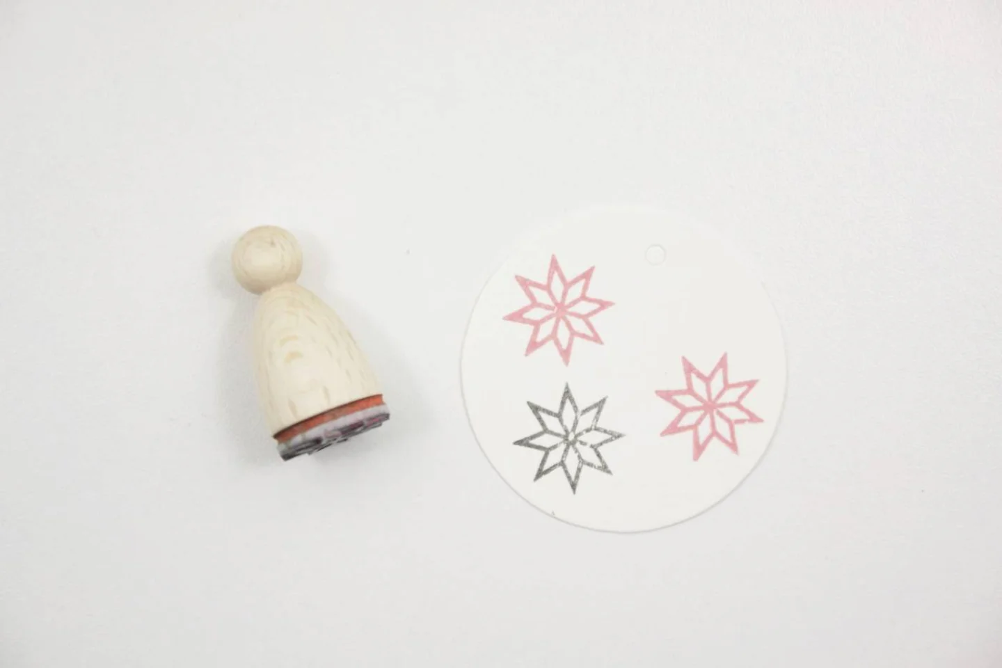 WIT-Perlenfischer houten stempel papier.