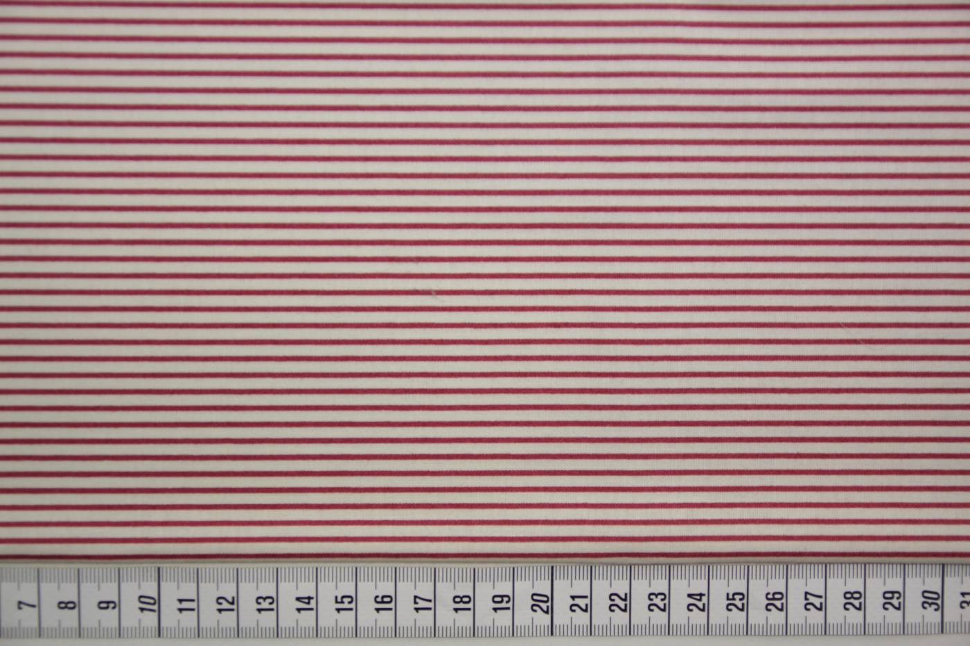 quiltstof ecru-cerise streepje-Maywood S