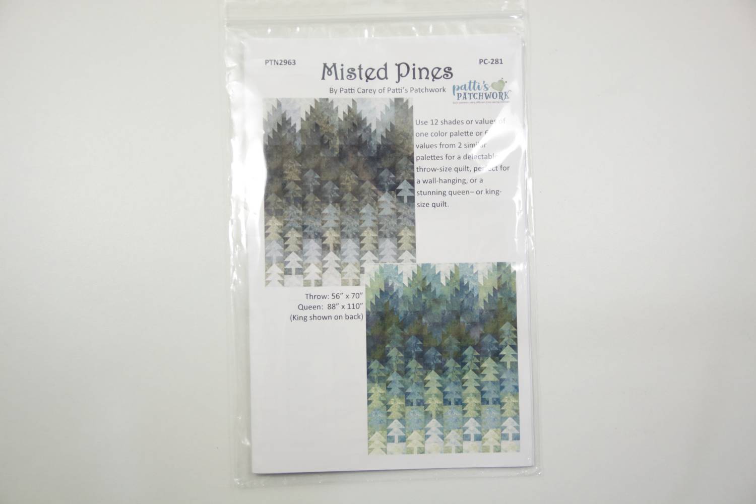 Quiltpatroon-Misted Pines-in 3 maten-Van