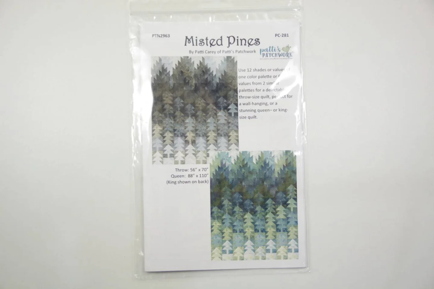 Quiltpatroon-Misted Pines-in 3 maten-Van.