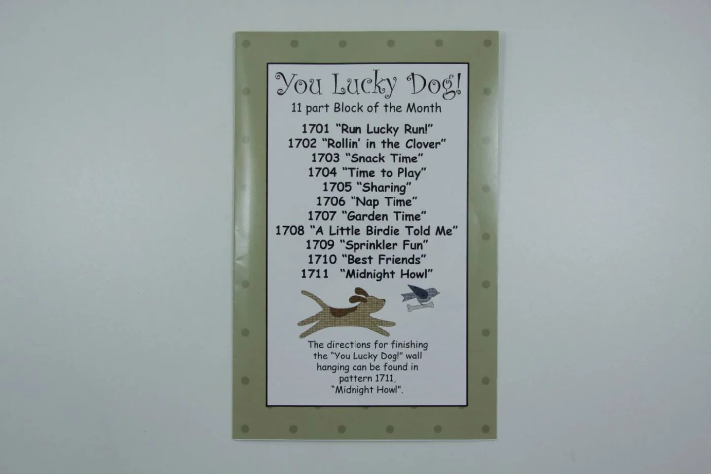 Quiltpatroon-You Lucky Dog-106x116 cm-Ap.