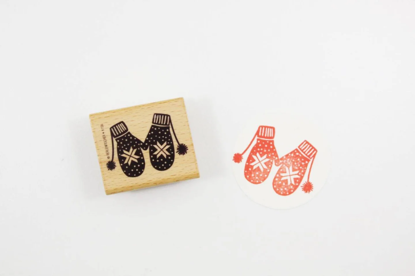 WIT-stempel wanten mittons perlenfischer.