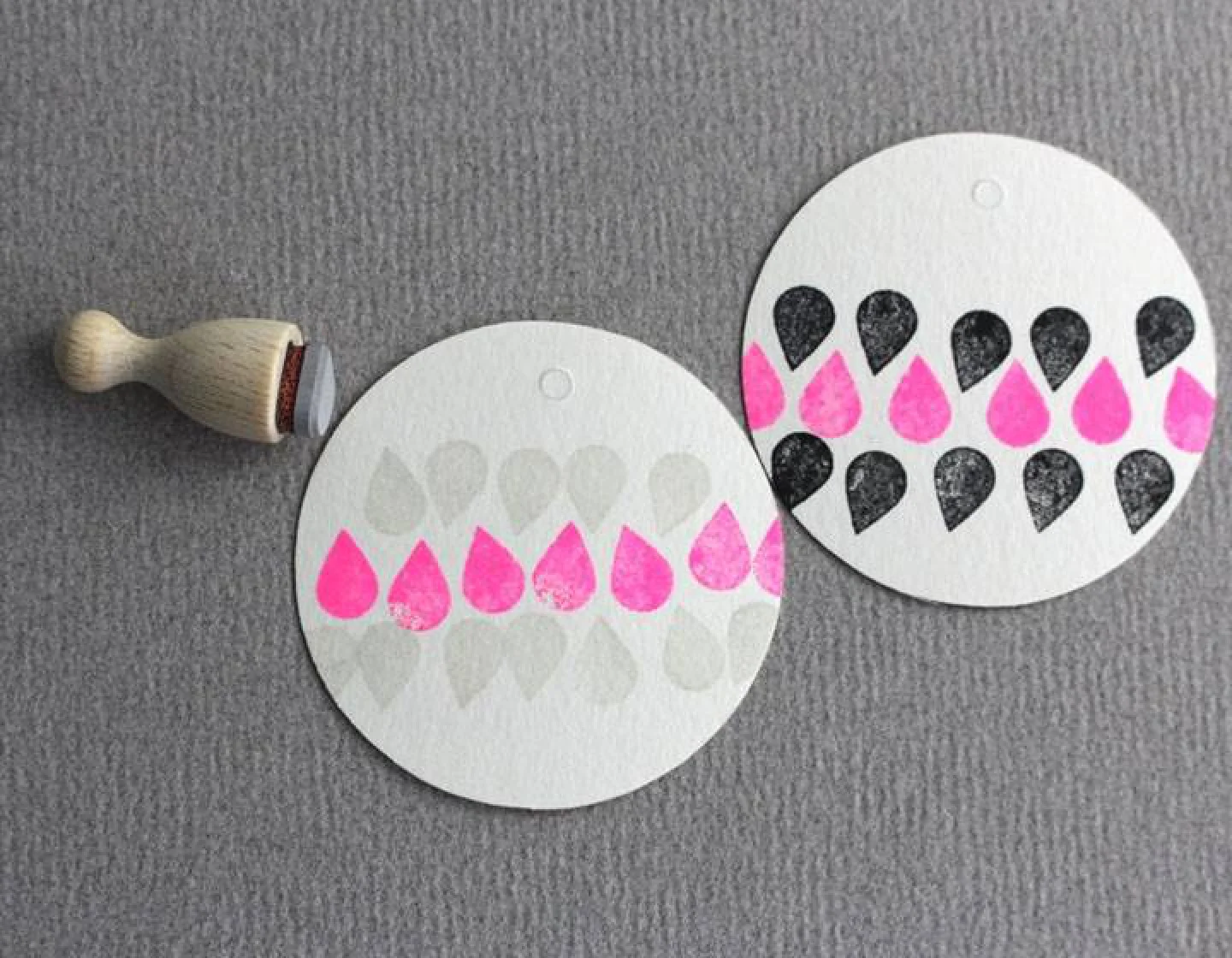 wit Stempel hout Perlenfischer-druppels-.