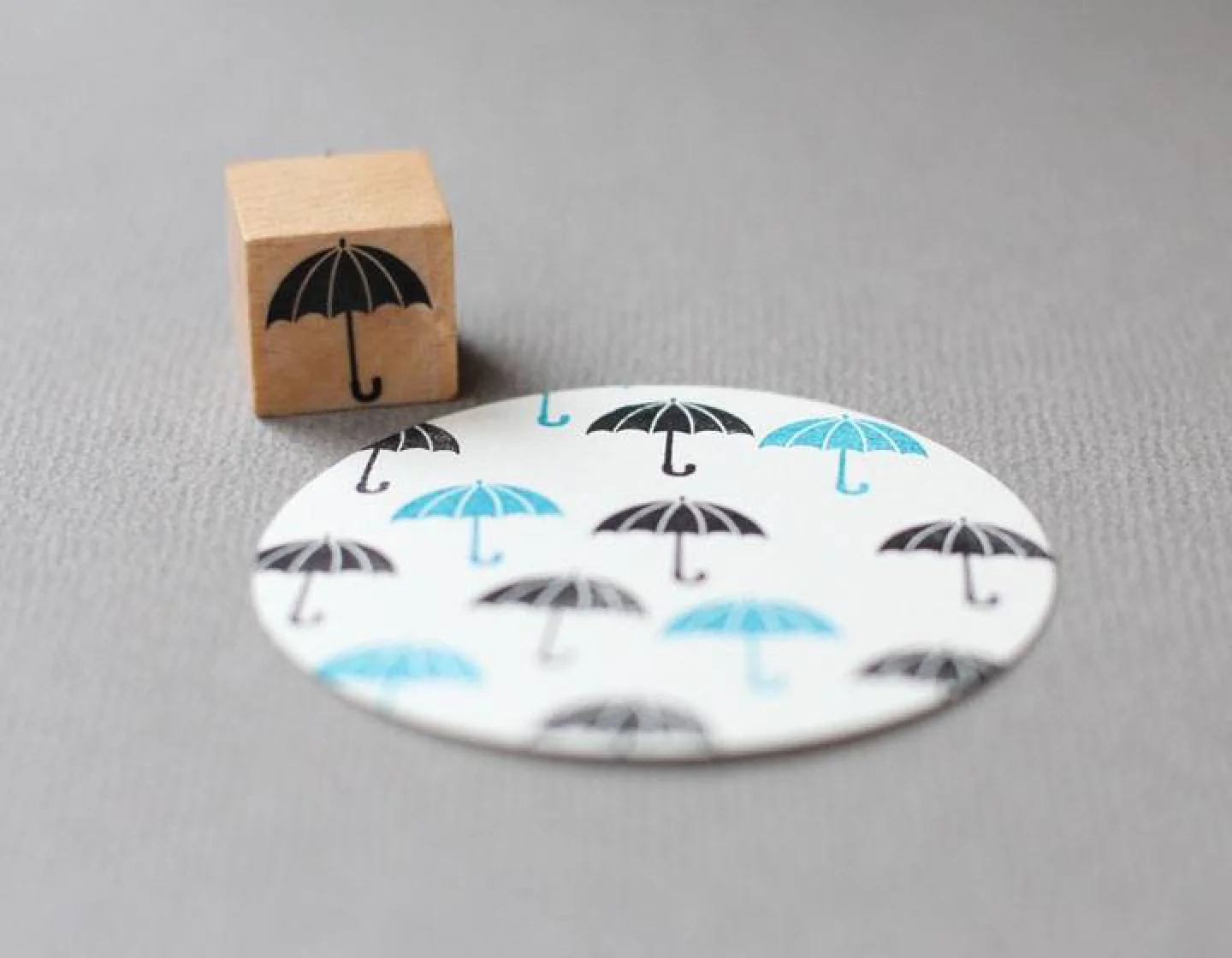 Stempel hout Perlenfischer-paraplu-umbre.