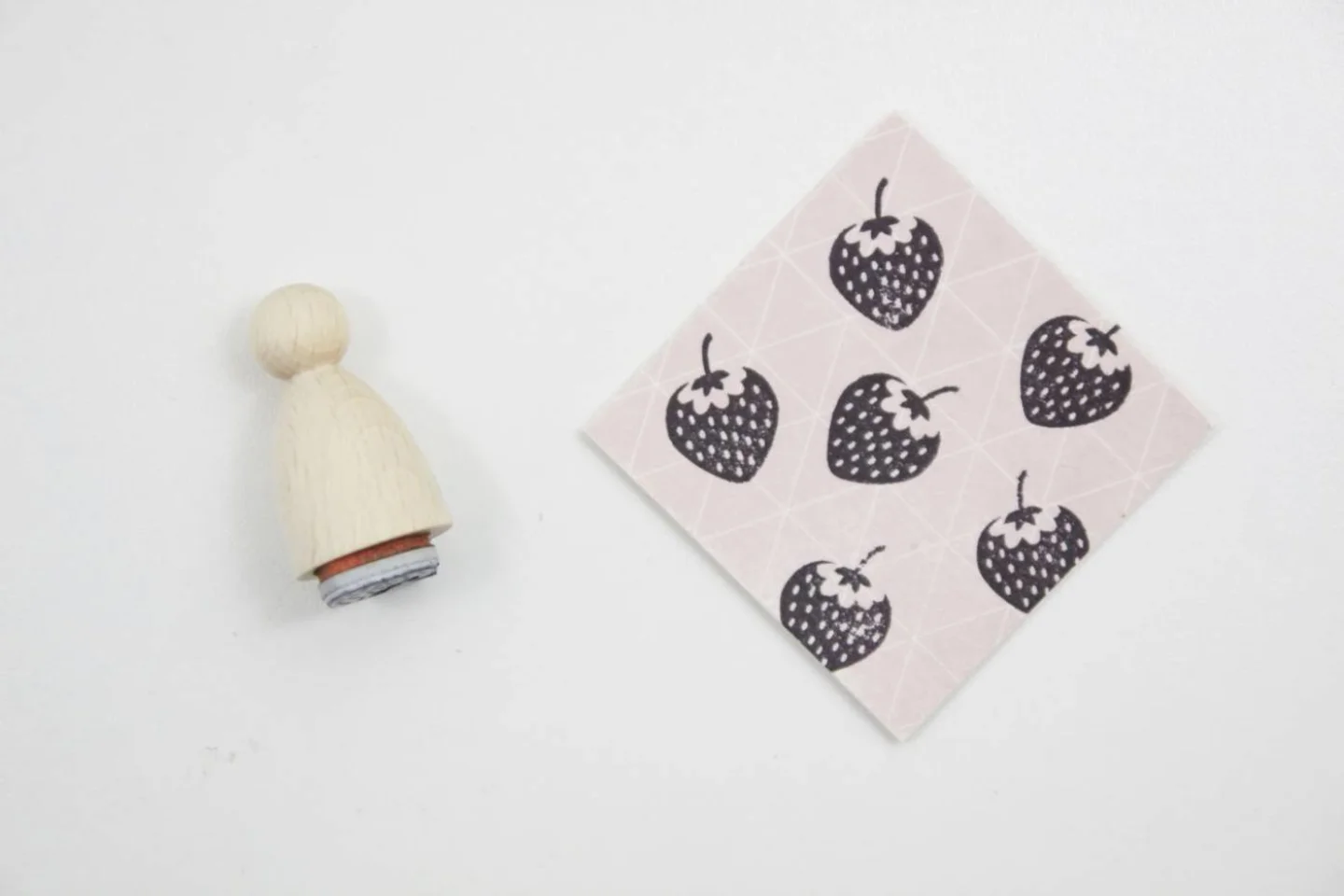 WIT-Stempel hout Perlenfischer aardbei-.