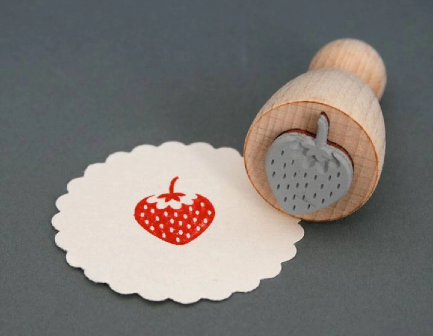 Stempel hout Perlenfischer aardbei- stra.