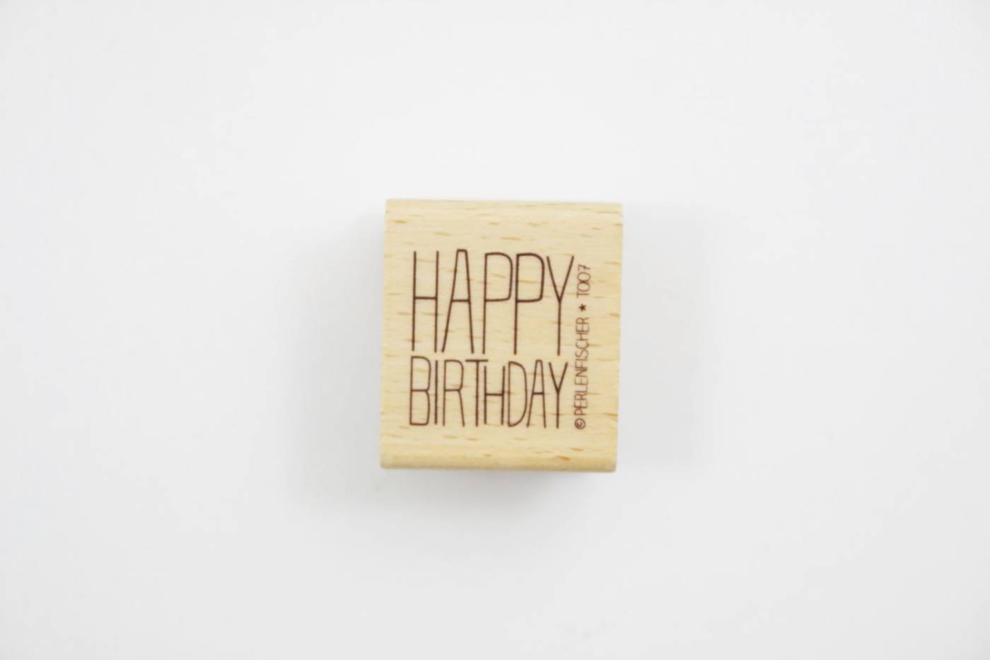 WIT-Stempel hout Perlenfischer Happy Bir