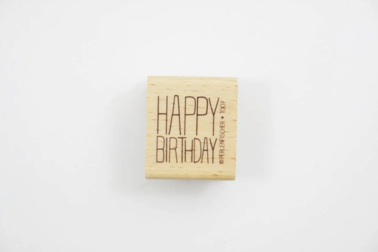 WIT-Stempel hout Perlenfischer Happy Bir.