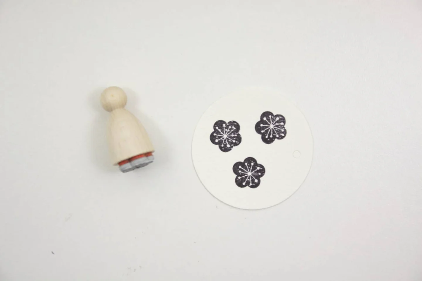 Houten stempel-Perlenfischer-bloemetje-1.