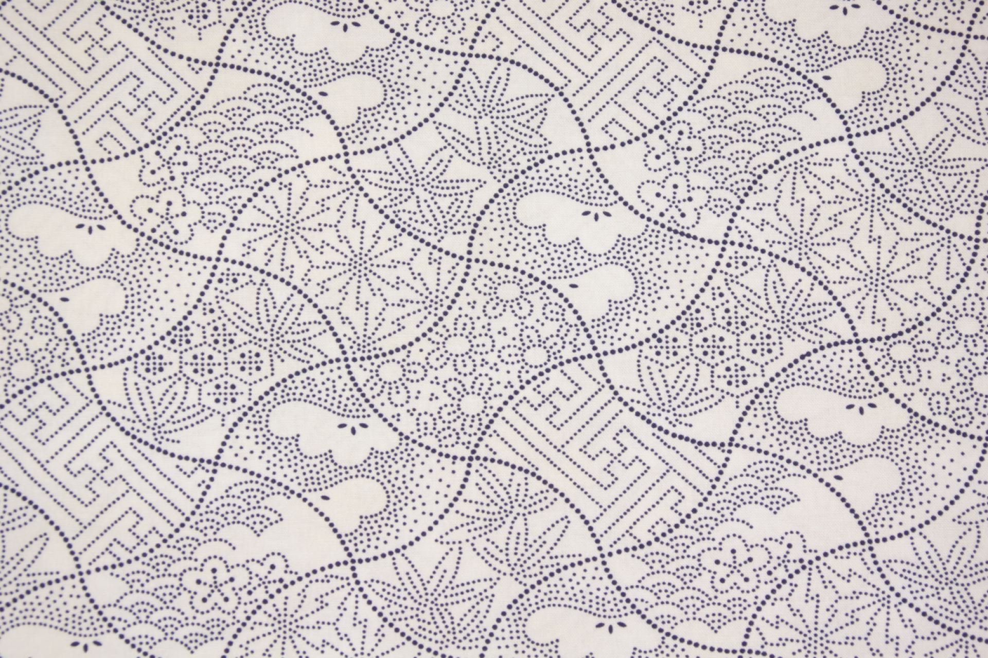 quiltstof-Ecru met donkerblauw applecore