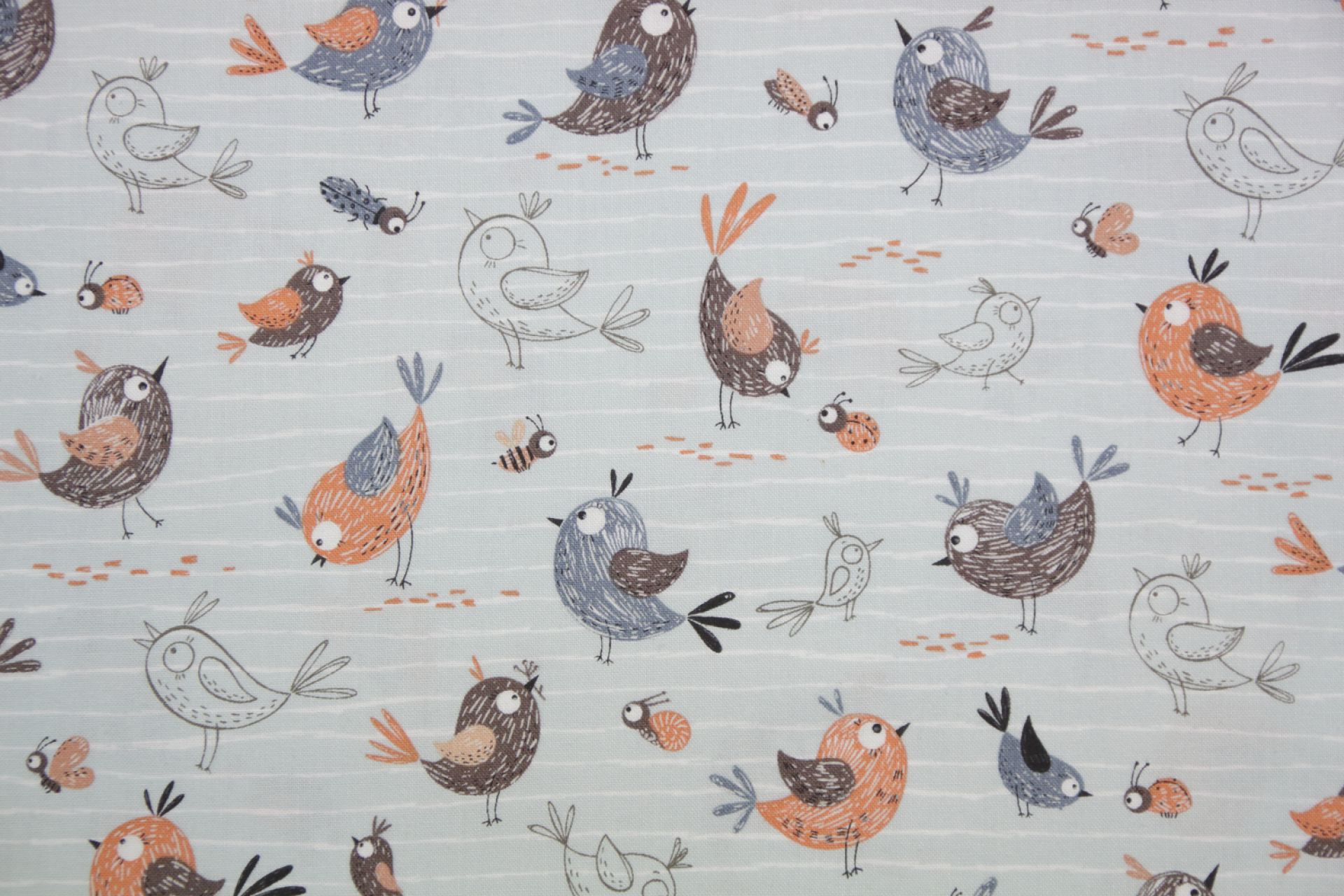 quiltstof-Lichtblauw, horizontale streep