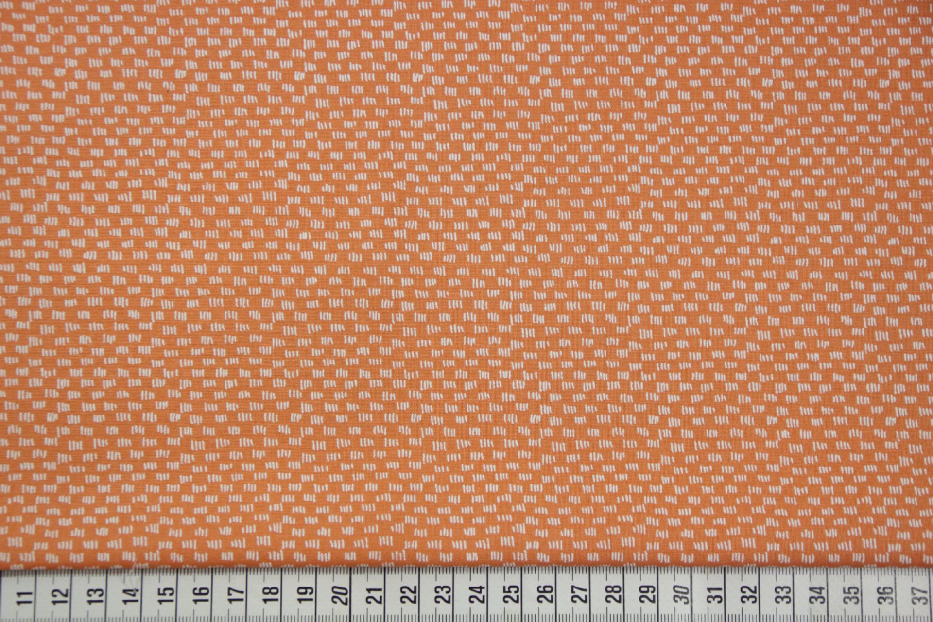 quiltstof-Warm oranje met wit gestreepte