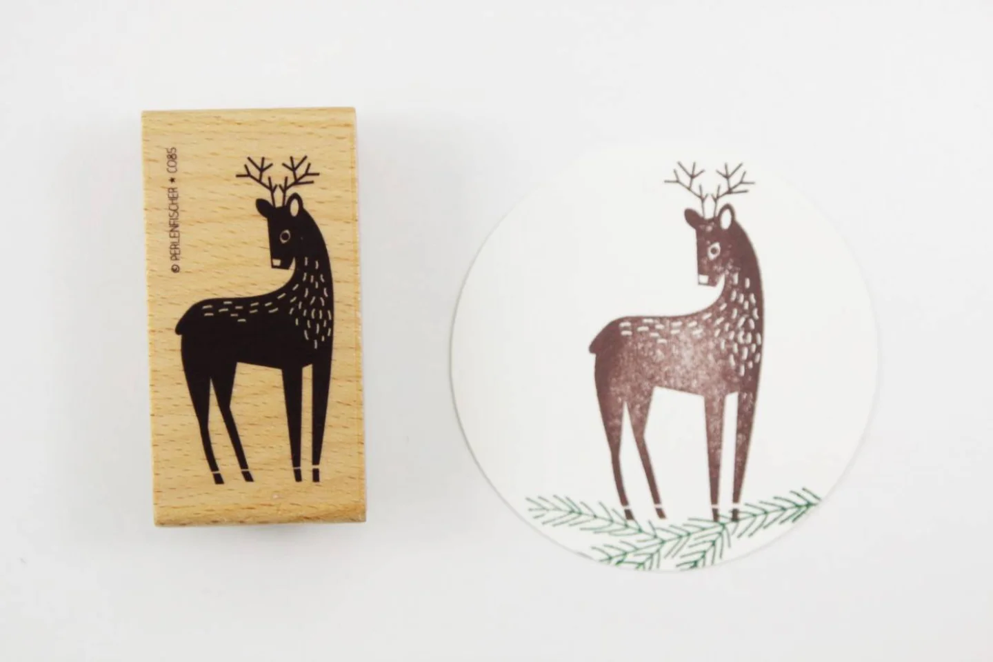WIT-Houten stempel perlenfischer Hert-re.