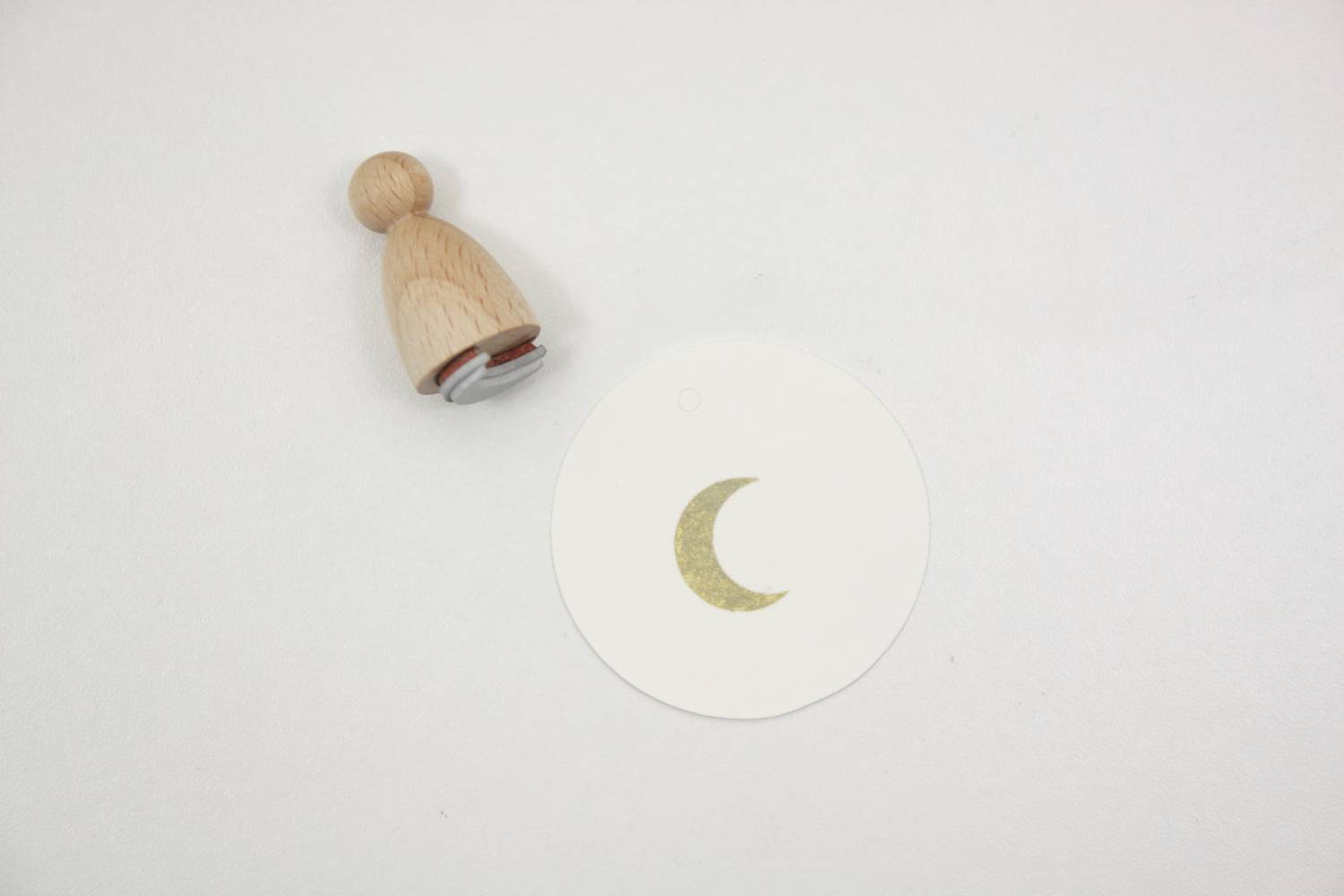 Stempel maan-perlenfischer- houten stemp