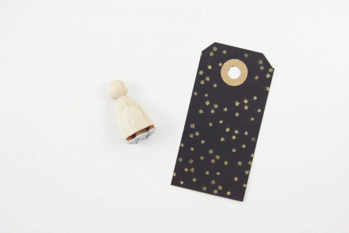 WIT-Houten stempel Perlenfischer sterret.