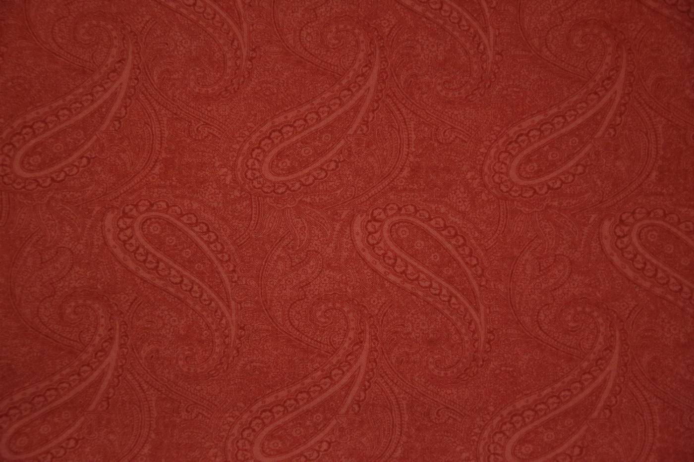 quiltstof-koraalrood-paisley motief-Moda