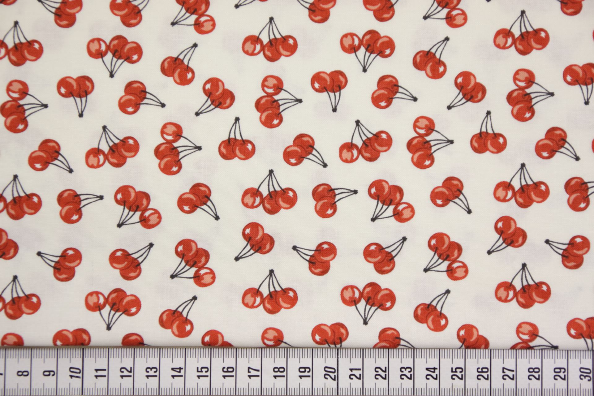 quiltstof-quiltstof-Ivoor met rode kerse