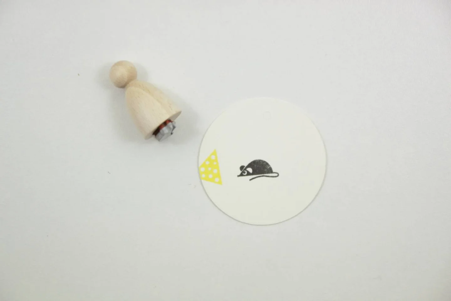 houten stempel muis perlenfischer.