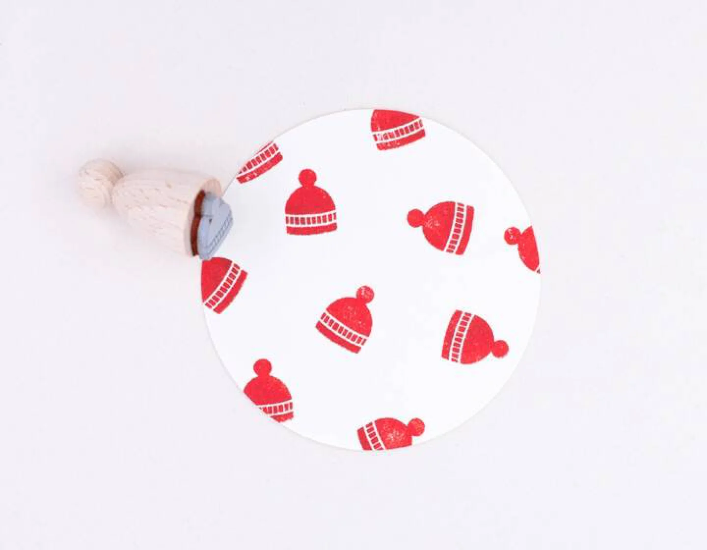 Houten stempel muts perlenfischer 2.