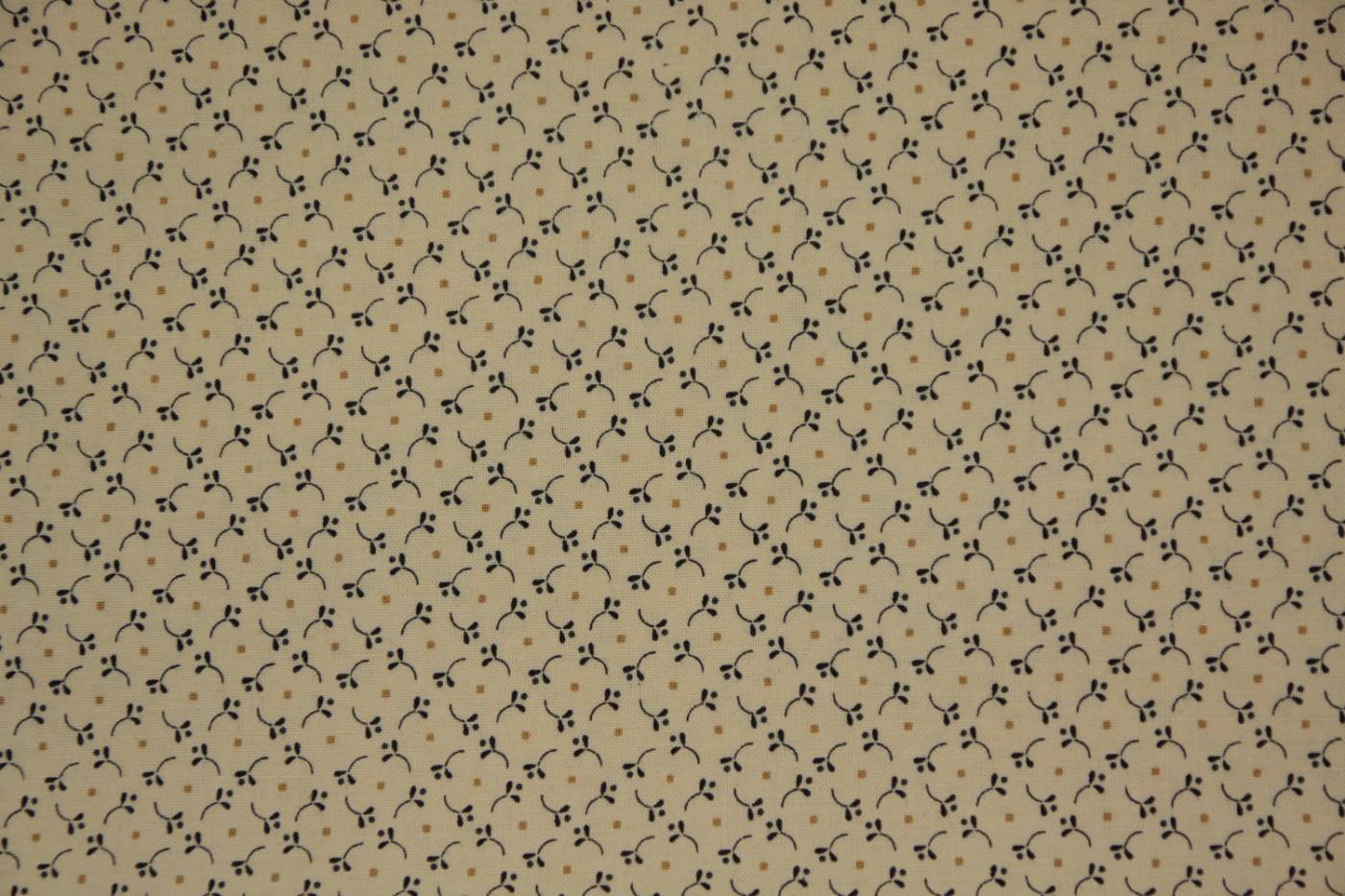 quiltstof-Ecru-donkerblauw motief-Henry