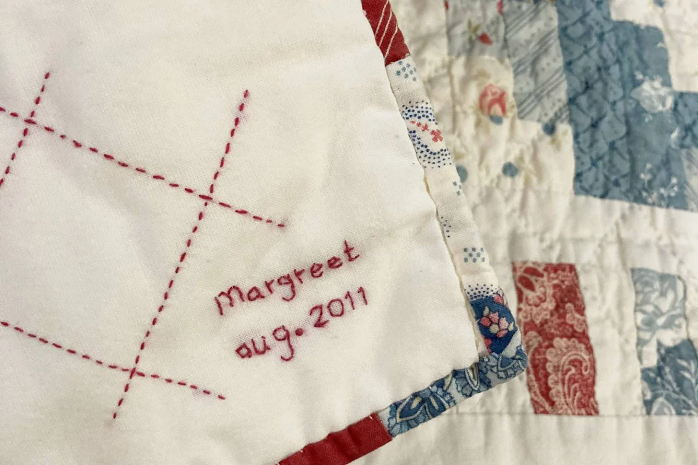 aangepast workshop quilt afwerken.