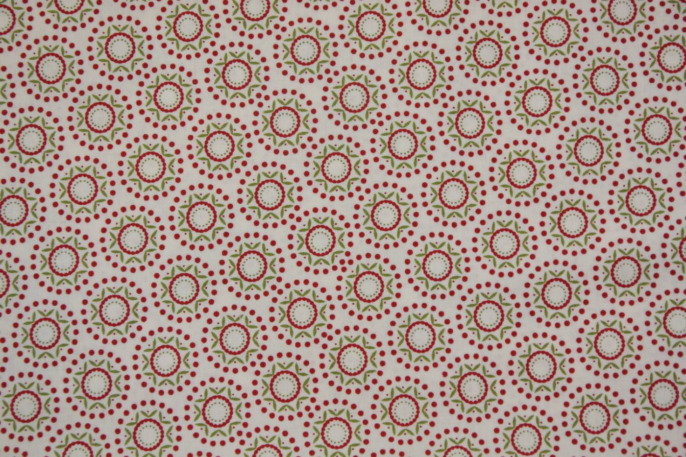 quiltstof-kerst-ivoor-rood met groen-cir