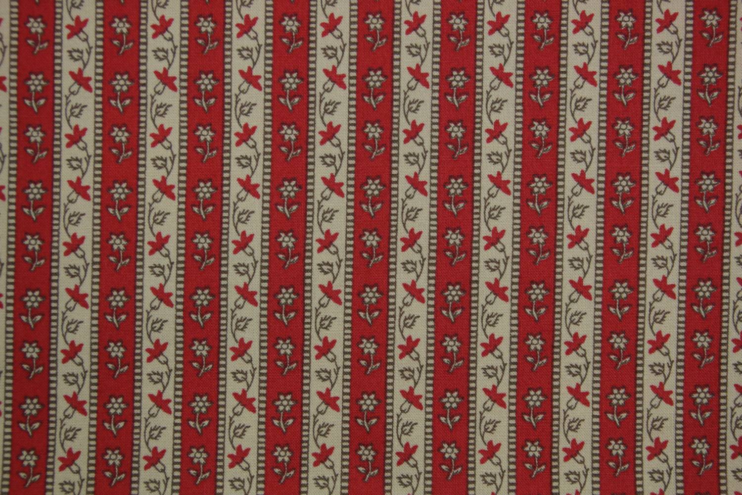 quiltstof-taupe-rood gestreept-randstof-