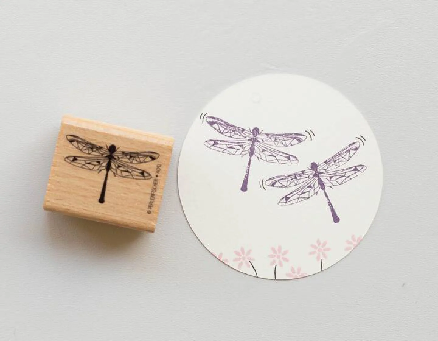 Stempel Perlenfischer Libelle botanische.