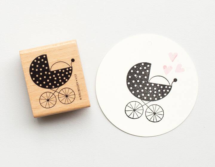 stempel hout kinderwagen carriot- stempe