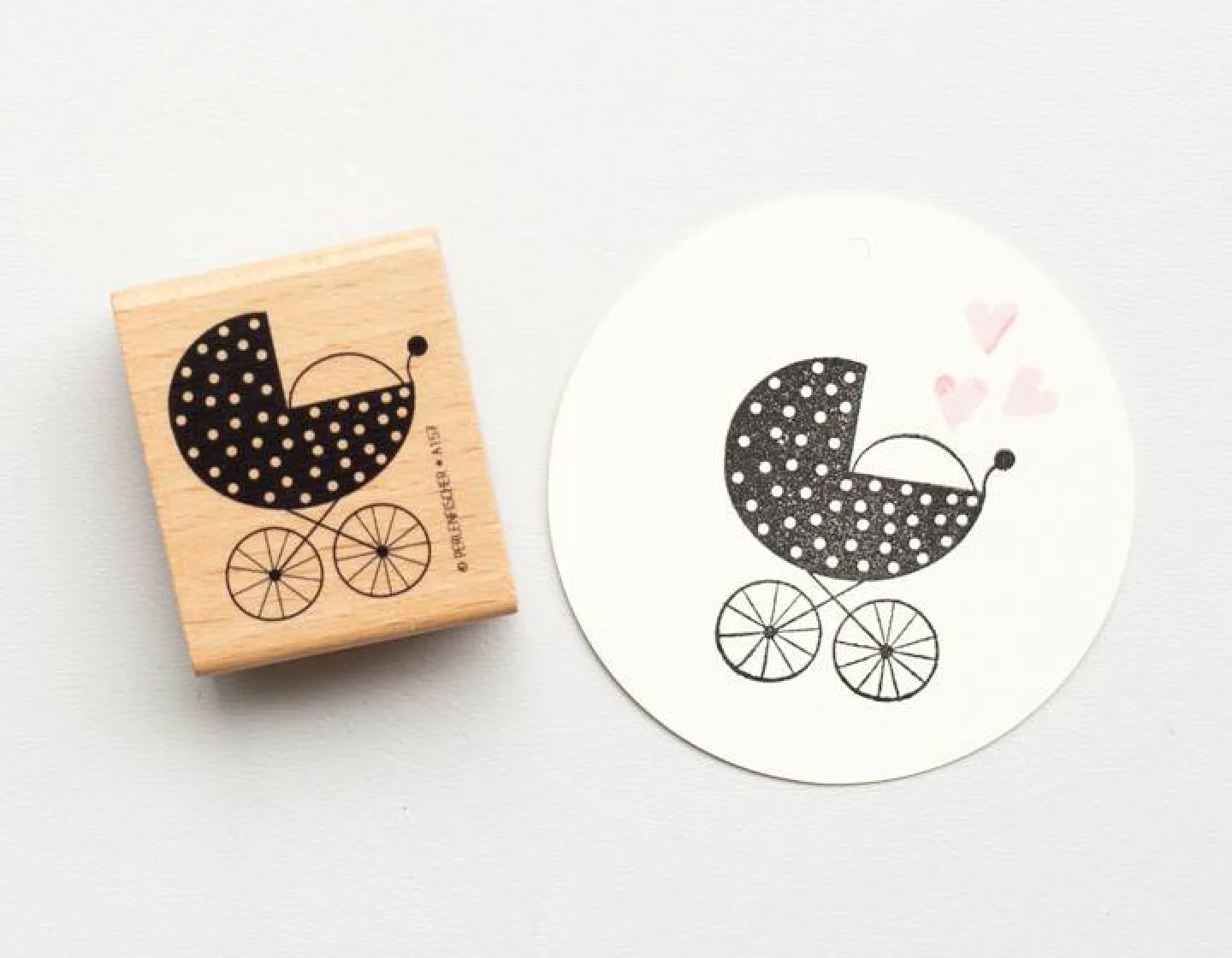 stempel hout kinderwagen carriot- stempe.