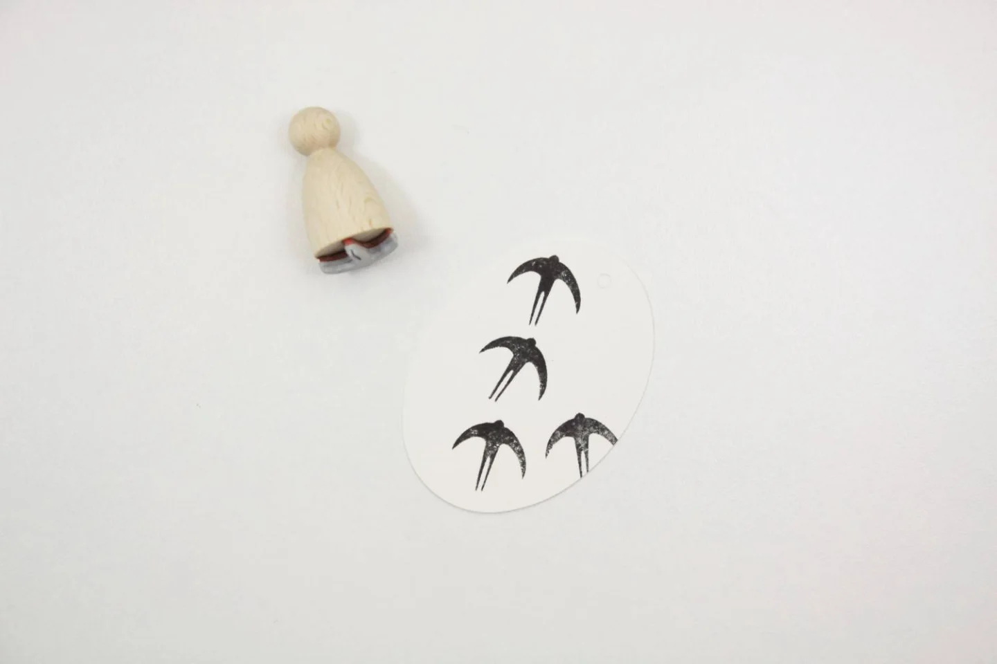stempel hout zwaluw- perlenfischer- voge.