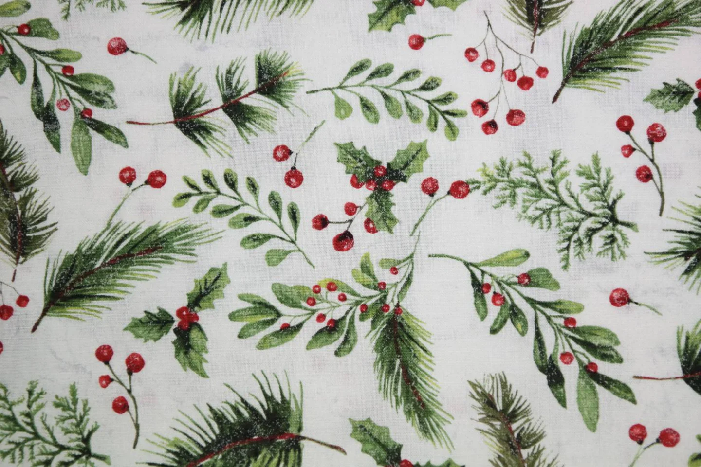 aangepast quiltstof-wit-kersttakken met.