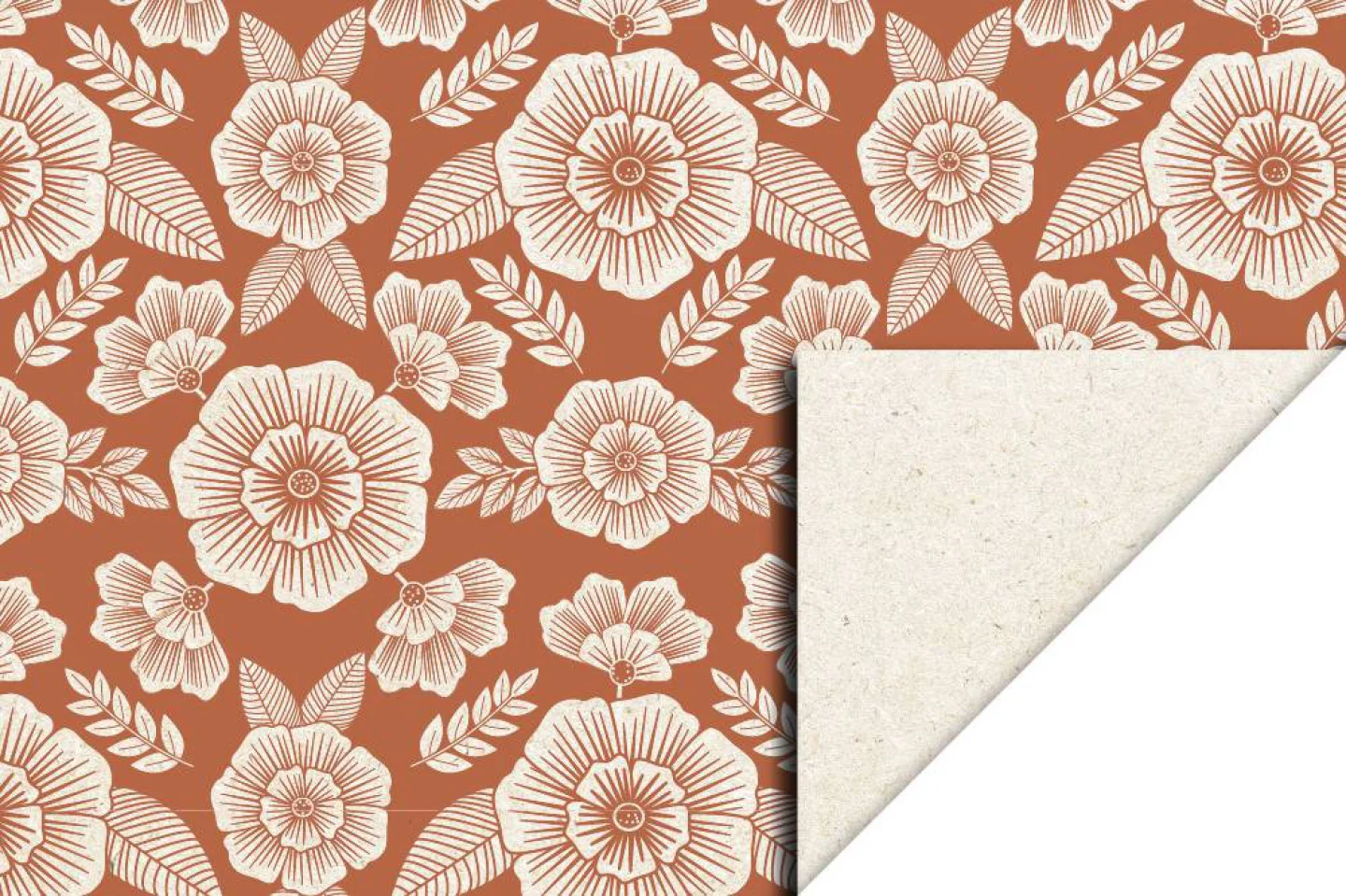 hip inpakpapier retro cognac warm oranje.