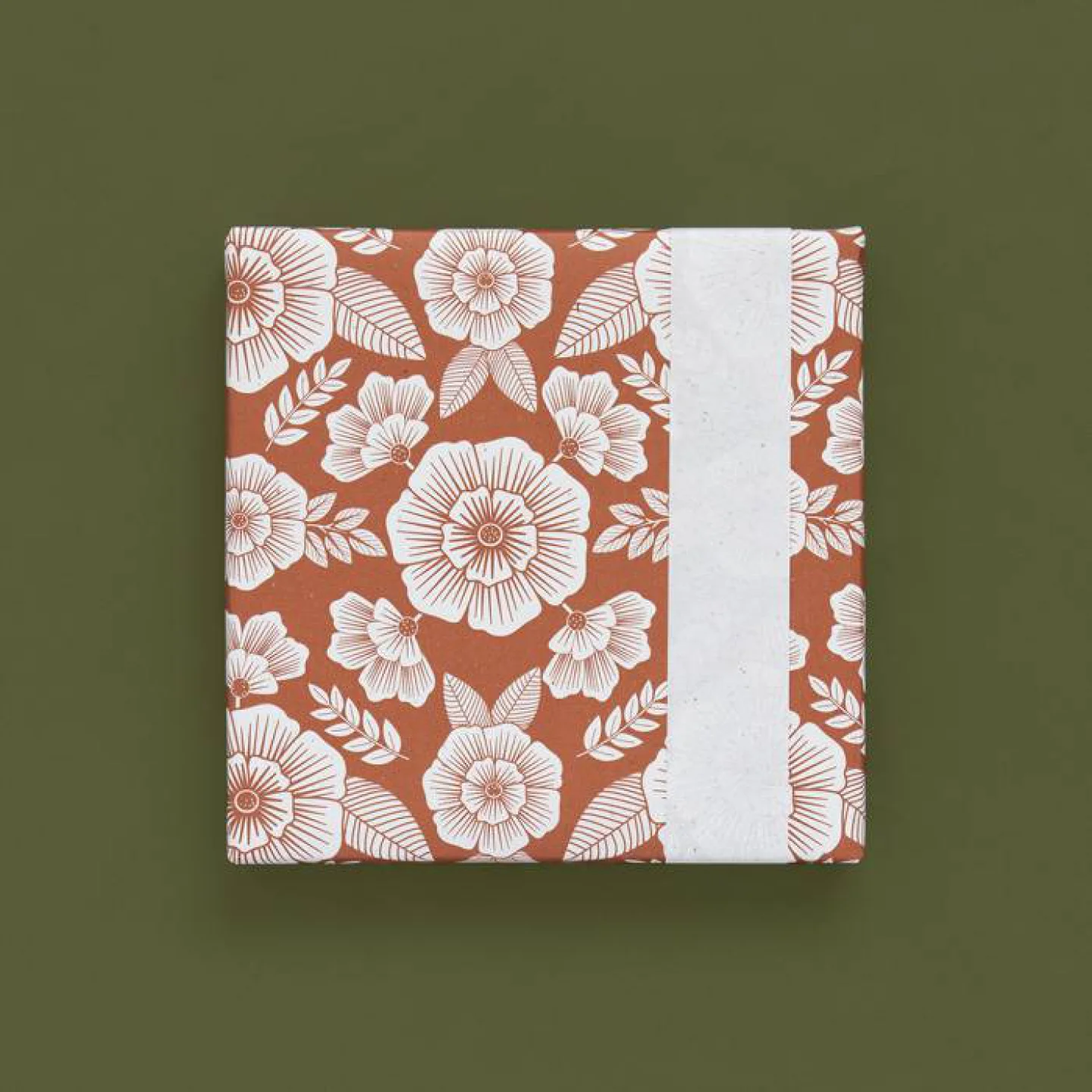 hip inpakpapier retro cognac warm oranje.