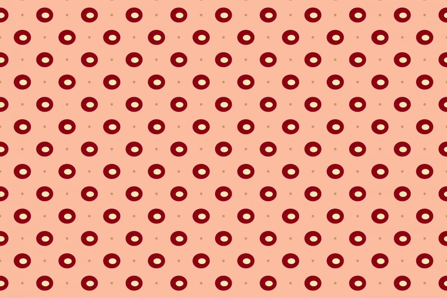 quiltstof- zalmroze rode bolletjes- Reme