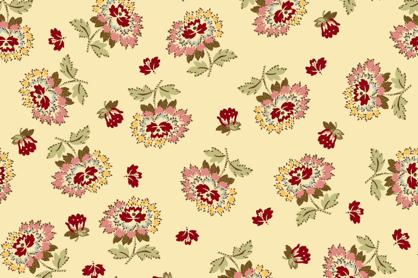 quiltstof-ecru bloem in pastel Rememberi.